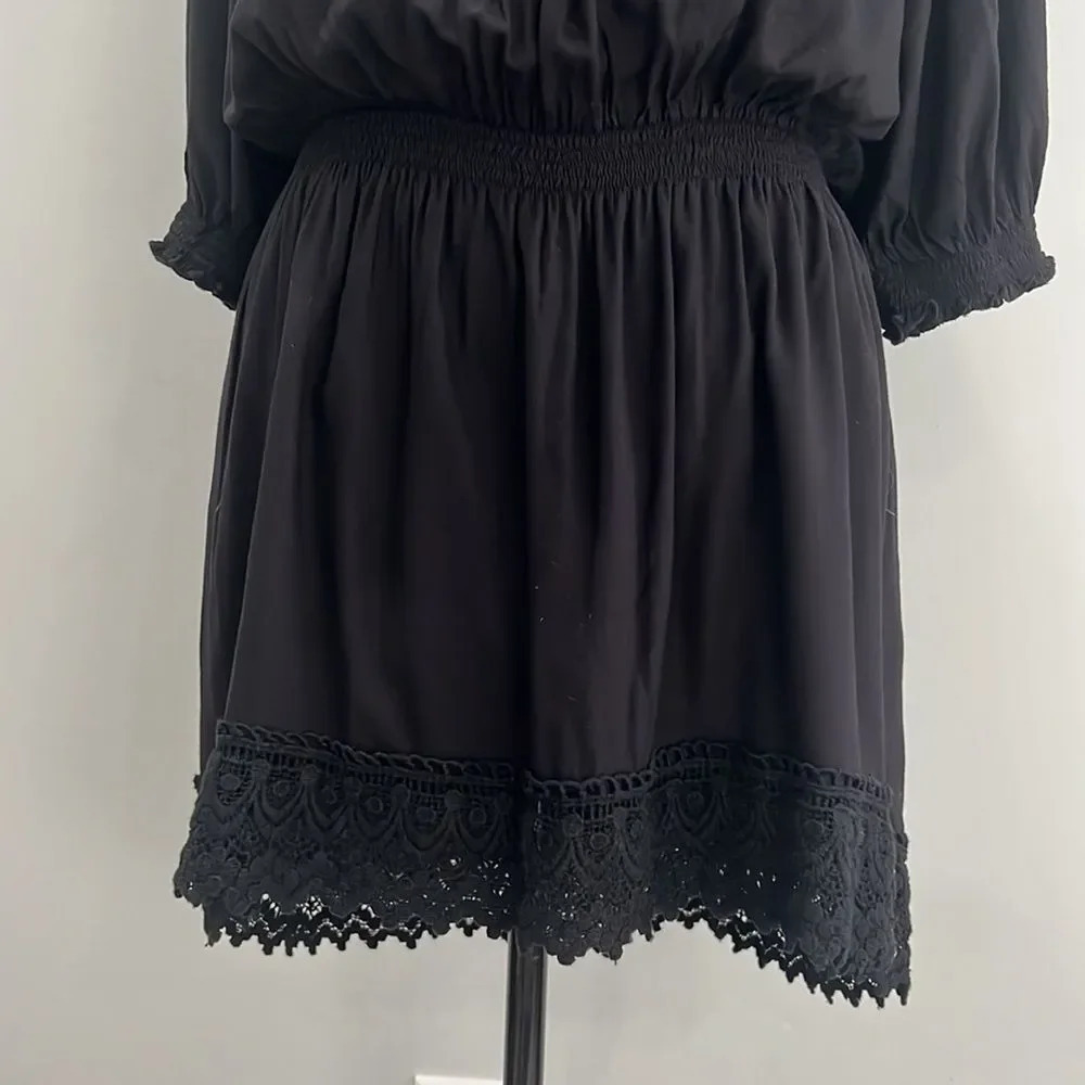 Melissa Odabash Mini Dress Size M Ivy Bandeau Strapless Crochet Sexy - Black - Picture 8 of 12